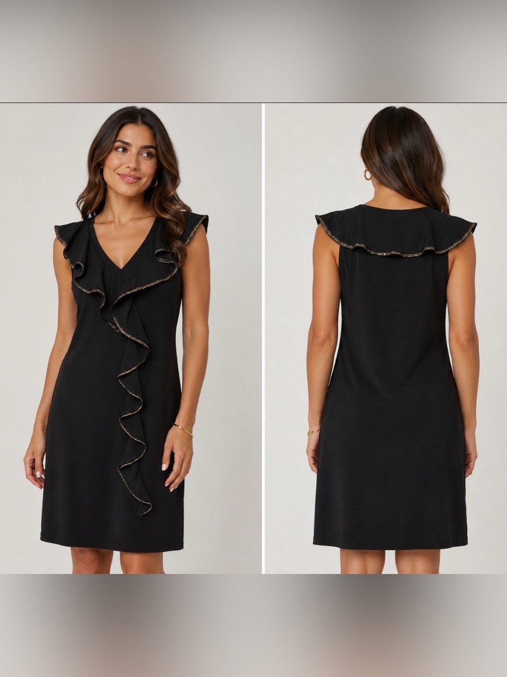 Audrey 3+1 black ruffle dress size small